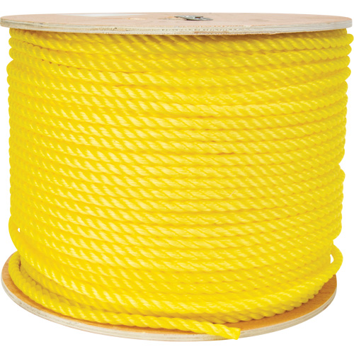 Corde jaune tress&eacute;e 3/8", Polypropyl&egrave;ne, 630' TGS INDUSTRIEL