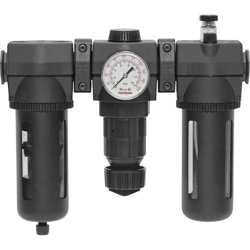 Filtre, d&eacute;tendeur & lubrificateur Modulair 400 avec drain manuel & bol standard, 3/4" NPTF TGS INDUSTRIEL
