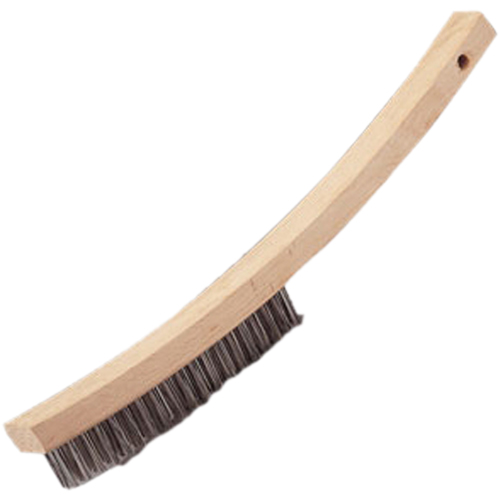 Curved Handle Hand Scratch Brush, Stainless Steel, 4 X 20 Wire Rows, 17" Long TGS INDUSTRIEL