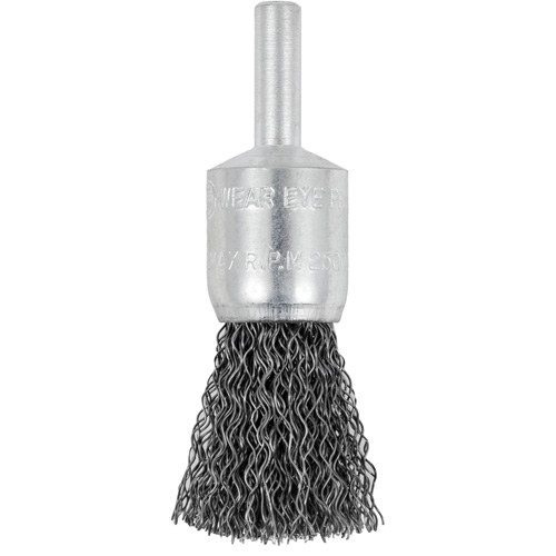 Brosse &agrave; fils cr&ecirc;p&eacute;s mont&eacute;e sur mandrin E050-12, 1/2", Fils 0,012", Tige 1/4" TGS INDUSTRIEL