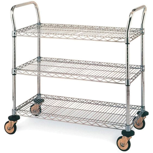 Standard-Duty Utility Carts, Stainless Steel, 18" x 39" x 30", 500 lbs. Capacity TGS INDUSTRIEL