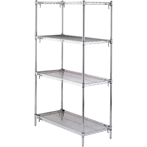 ETAGERE,4 TABL18X36X63,CHROME,800LB/TABL., Tiers 4, 36" la x 63" h x 18" p TGS INDUSTRIEL