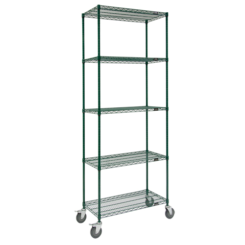 Wire Shelf Cart, Epoxy Finish, 36" x 92" x 18", 800 lbs. Capacity TGS INDUSTRIEL