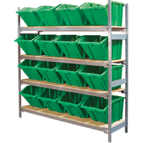 &eacute;tag&egrave;res larges avec bacs g&eacute;ants en plastique, Acier, Sans boulons, De base, 66" la x 72" h x 18" p TGS INDUSTRIEL