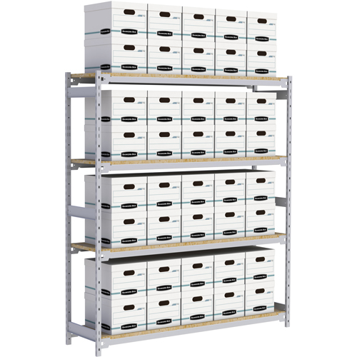 &eacute;tag&egrave;re-classeur de grande largeur, Acier, 4 Tablettes, 72" la x 18" p x 84" h TGS INDUSTRIEL