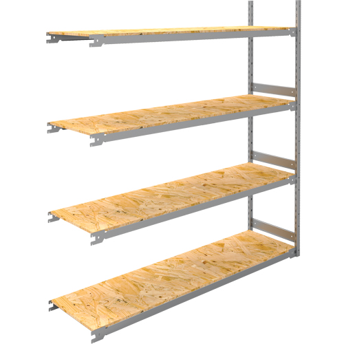 Wide Span Record Storage Shelving, Steel, 4 Shelves, 72" W x 18" D x 84" H, Add-On Kit TGS INDUSTRIEL
