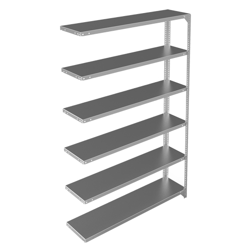 &eacute;l&eacute;ment de rayonnage, Acier galvanis&eacute;, Montant &agrave; fente, Capacit&eacute; 300 lb, 48" la x 72" h x 12" p TGS INDUSTRIEL