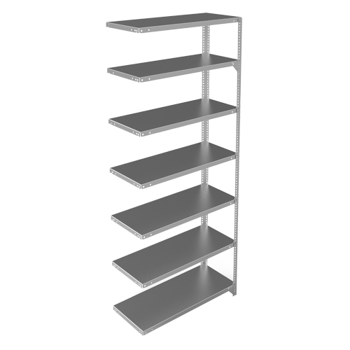 Shelving Unit, Galvanized Steel, Slotted Angle, 400 lbs. Capacity, 36" W x 84" H x 15" D TGS INDUSTRIEL