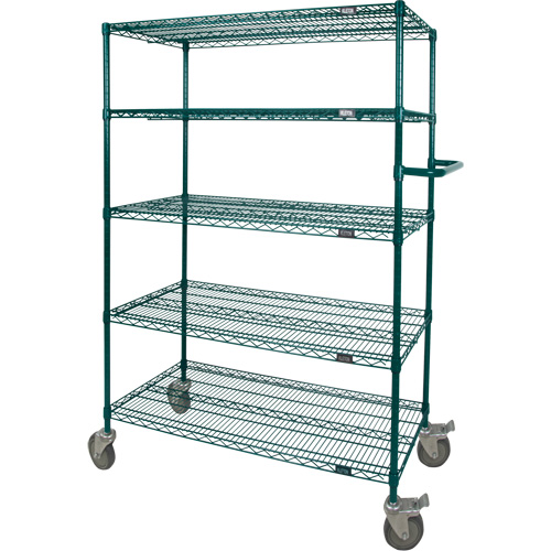Wire Shelf Push Cart, Epoxy Finish, 36" x 69" x 24", 600 lbs. Capacity TGS INDUSTRIEL