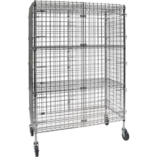 Security Cart, Chrome Plated, 48" x 69" x 24", 500 lbs. Capacity TGS INDUSTRIEL