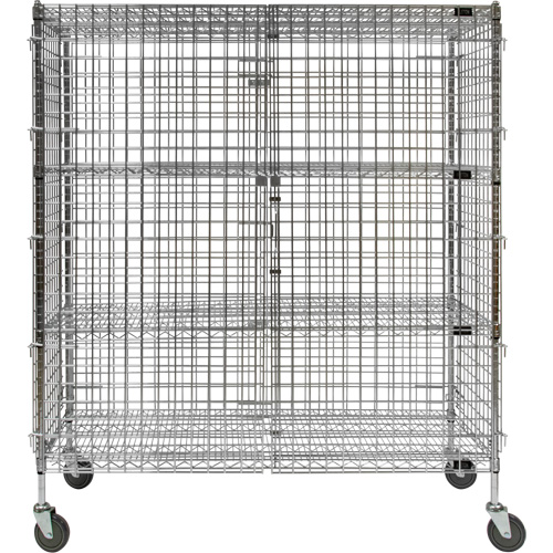 Security Cart, Chrome Plated, 60" x 69" x 24", 500 lbs. Capacity TGS INDUSTRIEL