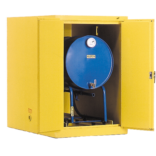 Armoires de s&eacute;curit&eacute; pour barils, Capacit&eacute; de 400 lb, Jaune TGS INDUSTRIEL