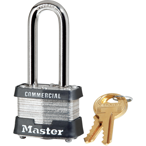 Laminated Padlock, Silver, Keyed Different, Laminated Steel, 1-9/16" Width TGS INDUSTRIEL