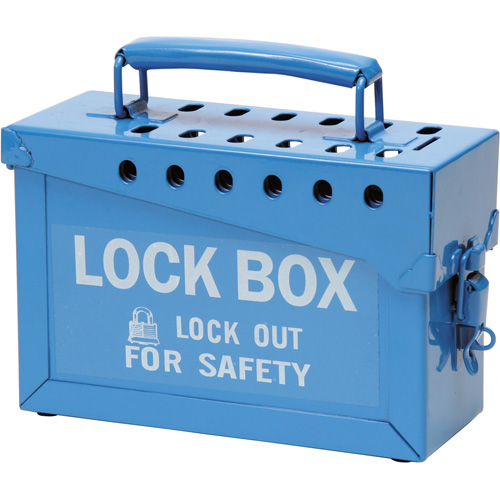 Coffret de s&eacute;curit&eacute; portatif en m&eacute;tal, Bleu TGS INDUSTRIEL
