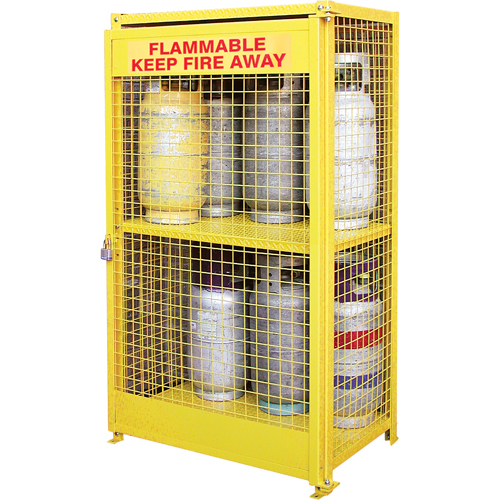 Armoires pour cylindres &agrave; gaz, nbre de bouteilles: 12, 44" , 30" , 74" , Jaune TGS INDUSTRIEL