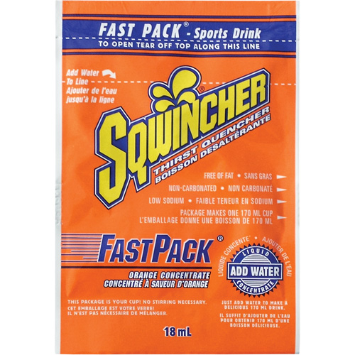 Sqwincher&reg; Boisson de r&eacute;hydratation Fast Pack, Emballage-portion, Orange TGS INDUSTRIEL