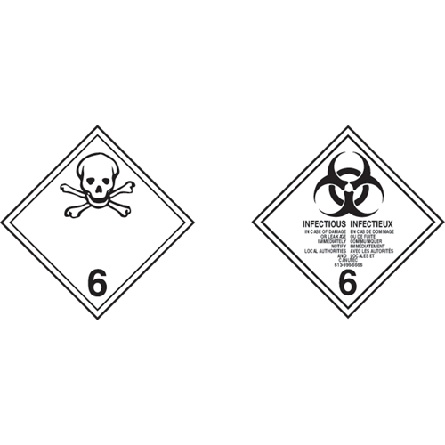 &eacute;tiquettes d'exp&eacute;dition TMD, Classe 6,1, Substances toxiques, Vinyle TGS INDUSTRIEL