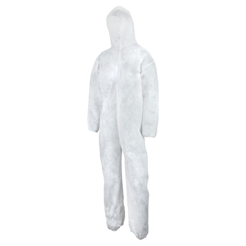 Heavy Weight Coveralls, Medium, White, Polypropylene TGS INDUSTRIEL