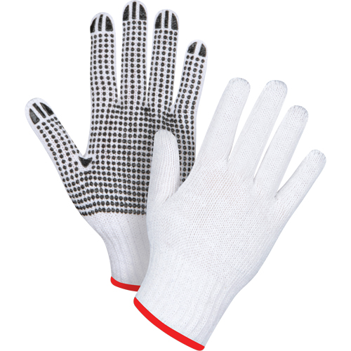Gants tricot&eacute;s &agrave; pois, Poly/coton, Un c&ocirc;t&eacute;, Calibre 7, Petit TGS INDUSTRIEL