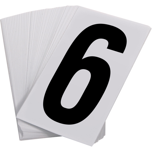 Num&eacute;ros autocollants, 6, 3-1/2" h, Noir sur blanc TGS INDUSTRIEL