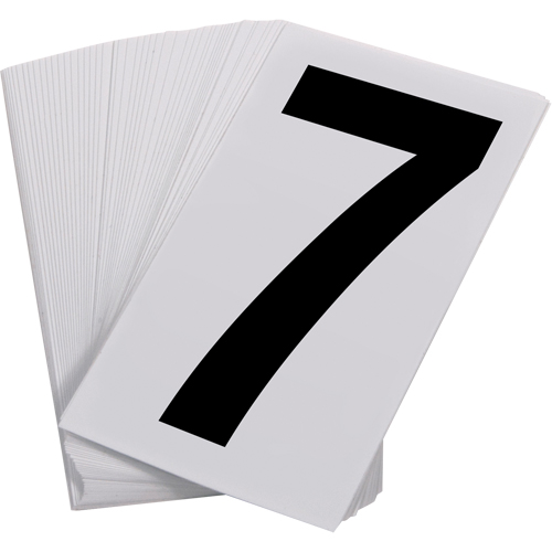 Pressure Sensitive Numbering, 7, 3-1/2" H, Black on White TGS INDUSTRIEL