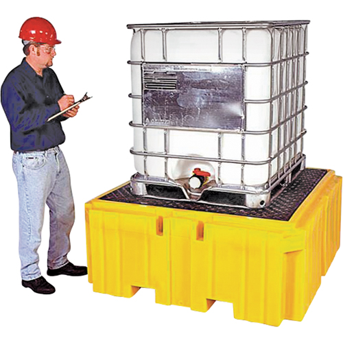 GRV Spill Pallet Plus sans drain, Capacit&eacute; de d&eacute;versement 365 gal. US, 62" x 62" x 28" TGS INDUSTRIEL