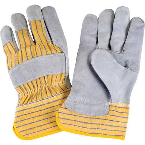 Gants d'ajusteur rugueux de premi&egrave;re qualit&eacute;, Grand, Paume en Cuir de vache refendu, Doublure en Coton TGS INDUSTRIEL