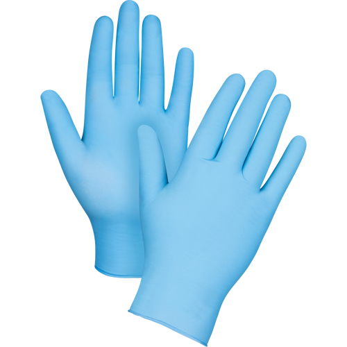 Gants d'examen r&eacute;sistants &agrave; la perforation, Moyen, Nitrile, 4,5 mils, Sans poudre, Bleu TGS INDUSTRIEL