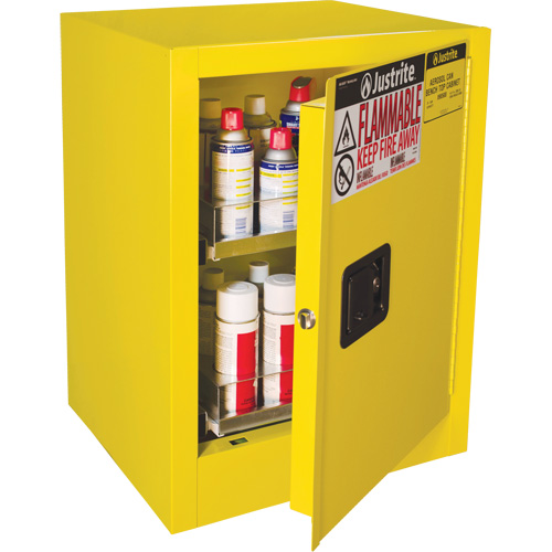 Armoire de s&eacute;curit&eacute; d'&eacute;tabli pour produits inflammables EX Sure-Grip, 24 gal., 1 Porte(s), 21" La x 27" h x 18" p TGS INDUSTRIEL