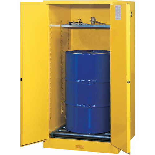 Armoires Sure-Grip EX pour entreposage de barils &agrave; la verticale, Capacit&eacute; de 55 gal. US, Jaune TGS INDUSTRIEL