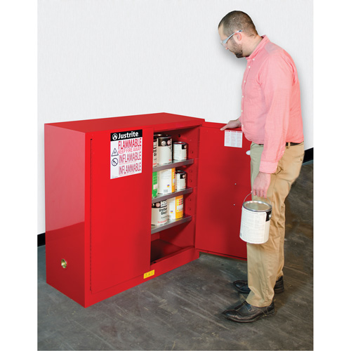 Sure-Grip&reg; EX Combustibles Safety Cabinet for Paint and Ink, 40 gal., 3 Shelves TGS INDUSTRIEL