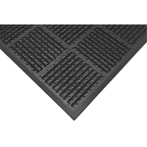 Outfront Reversible No. 227 Mat, Rubber, Scraper Type, Slotted Pattern, 3' x 6', Black TGS INDUSTRIEL