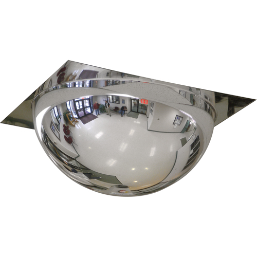 Miroir en d&ocirc;me avec panneau pour plafond suspendu, D&ocirc;me complet, Dessus ouvert, Diam&egrave;tre 24" TGS INDUSTRIEL