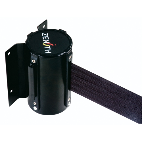 Barri&egrave;re &agrave; fixation murale, Acier, Fixation par vis, 12', Ruban Noir TGS INDUSTRIEL