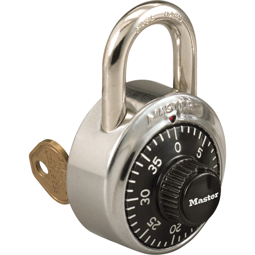 Combination Padlock, Silver, Hardened Steel, 1-7/8" Width TGS INDUSTRIEL