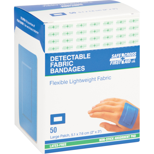 Bandages, Rectangular/Square, 3", Fabric Metal Detectable, Sterile TGS INDUSTRIEL