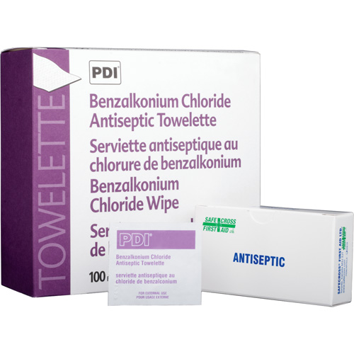 Lingettes antiseptiques au chlorure de benzalkonium, Serviette, Antiseptique TGS INDUSTRIEL