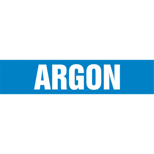 "Argon" Pipe Marker, Self-Adhesive, 4" H x 24" W, White on Blue TGS INDUSTRIEL