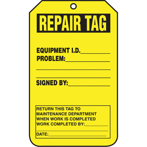 &eacute;tiquettes de s&eacute;curit&eacute; d'inspection et de contr&ocirc;le de l'&eacute;tat de l'&eacute;quipement, Papier cartonn&eacute;, 3-1/8" la x 5-7/8" h, Anglais TGS INDUSTRIEL