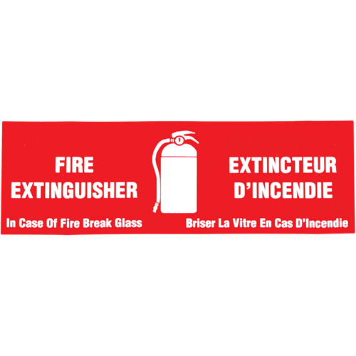 &eacute;tiquette  Fire Extinguisher / Extincteur d'incendie , 2" x 6", Vinyle, Bilingue avec pictogramme TGS INDUSTRIEL