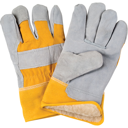 Gants d'ajusteur doubl&eacute;s pour l'hiver, 2T-Grand, Paume en Cuir de vache refendu, Doublure en Boa TGS INDUSTRIEL