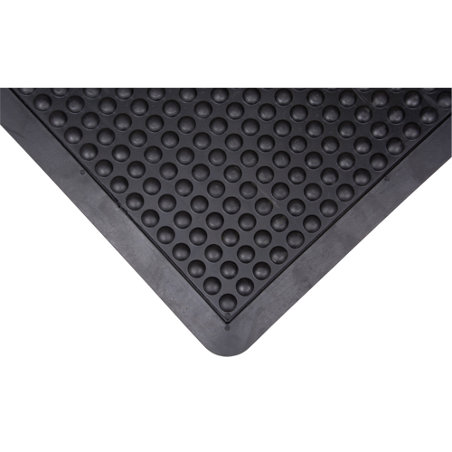 Tapis antifatigue en d&ocirc;me, &agrave; bulles, 2' x 3' x 1/2", Noir, Caoutchouc TGS INDUSTRIEL