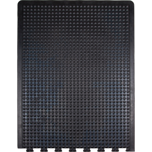 Tapis antifatigue en d&ocirc;me, &agrave; bulles, 3' x 4' x 1/2", Noir, Caoutchouc TGS INDUSTRIEL