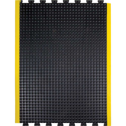 Tapis antifatigue en d&ocirc;me, &agrave; bulles, 3' x 4' x 1/2", Noir, Caoutchouc TGS INDUSTRIEL