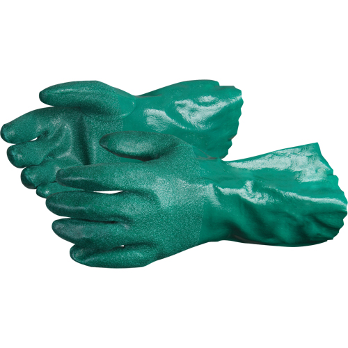 Chemstop Gloves with Crushed Ceramic-Powder Grip Finish, Size Medium/8, 12" L, Nitrile, Cotton Jersey Inner Lining, 40-mil TGS INDUSTRIEL