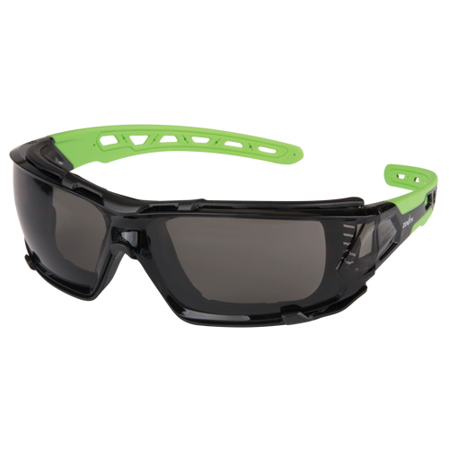 Z2500 Series Safety Glasses with Foam Gasket, Grey/Smoke Lens, Anti-Scratch, ANSI Z87+/Meets/Exceeds CSA Z94.3 TGS INDUSTRIEL