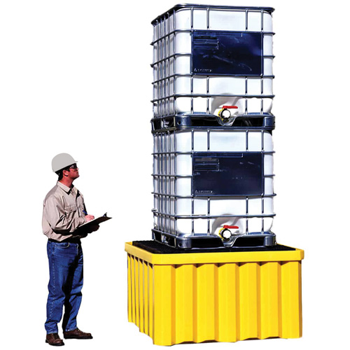 Ultra-IBC Spill Pallet&reg; with Drain, 400 US gal. Spill Capacity, 58.75" x 58.75" x 33" TGS INDUSTRIEL