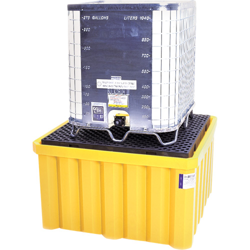 Ultra-IBC Spill Pallet&reg; with Drain, 400 US gal. Spill Capacity, 58.75" x 58.75" x 33" TGS INDUSTRIEL