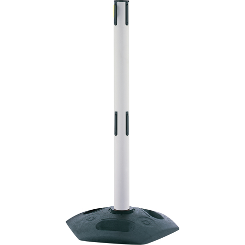 Poteau receveur robuste &agrave; ligne double, Hauteur de 38", Blanc TGS INDUSTRIEL