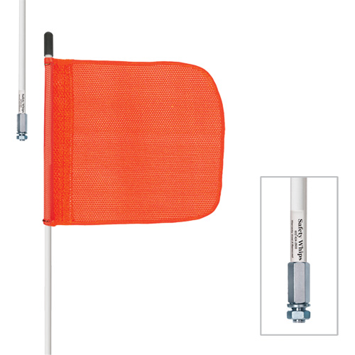 Tiges de s&eacute;curit&eacute; robustes Safety Whip, Fixation Filet&eacute;, Hauteur 6', Orange TGS INDUSTRIEL
